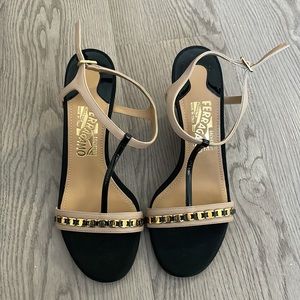 Salvatore Ferragamo Leather Wedge Sandals 7.5